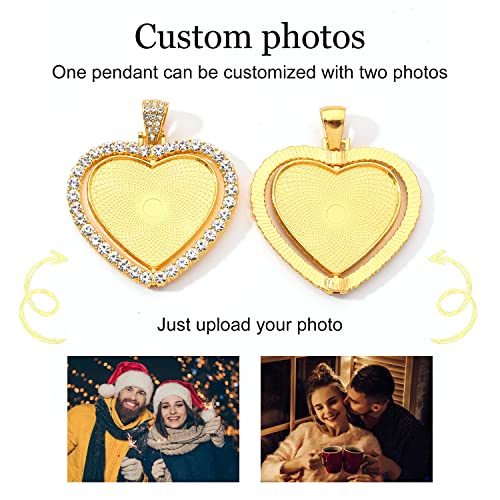 Picture Necklace Personalized Photo Pendant for Men customized Necklaces for Women Memory Medallion Pendant with Chain Personamized Photo Heart Shaped Picture Necklace3