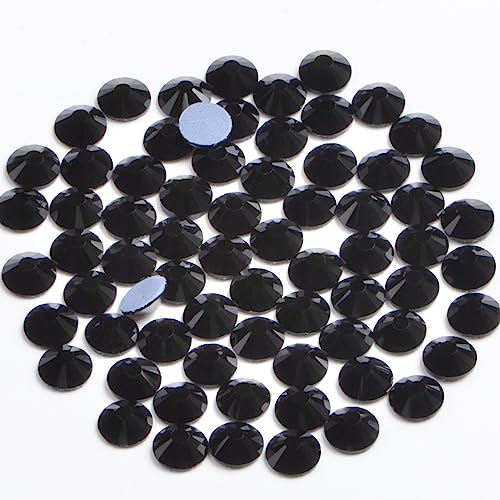 Image of Bymitel Hotfix Crystal Rhinestones Round Gems Iron on DIY Jewelry Making Flat Back for Crafts,Black, 2mm(SS6 /2880pcs)