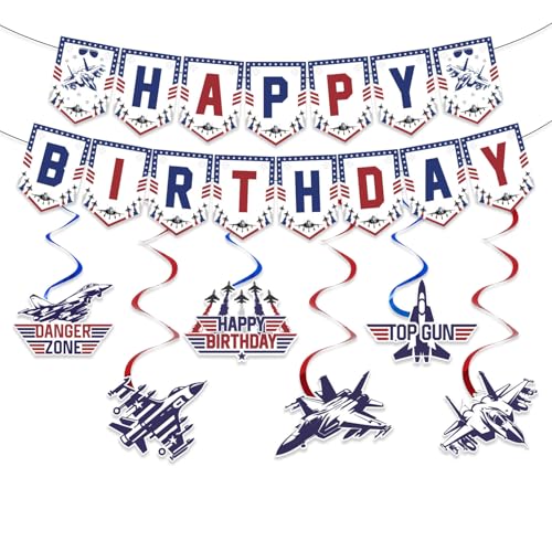 Décorations de fête d'anniversaire de l'armée de l'air, bannière sur le thème du jet de combat...
