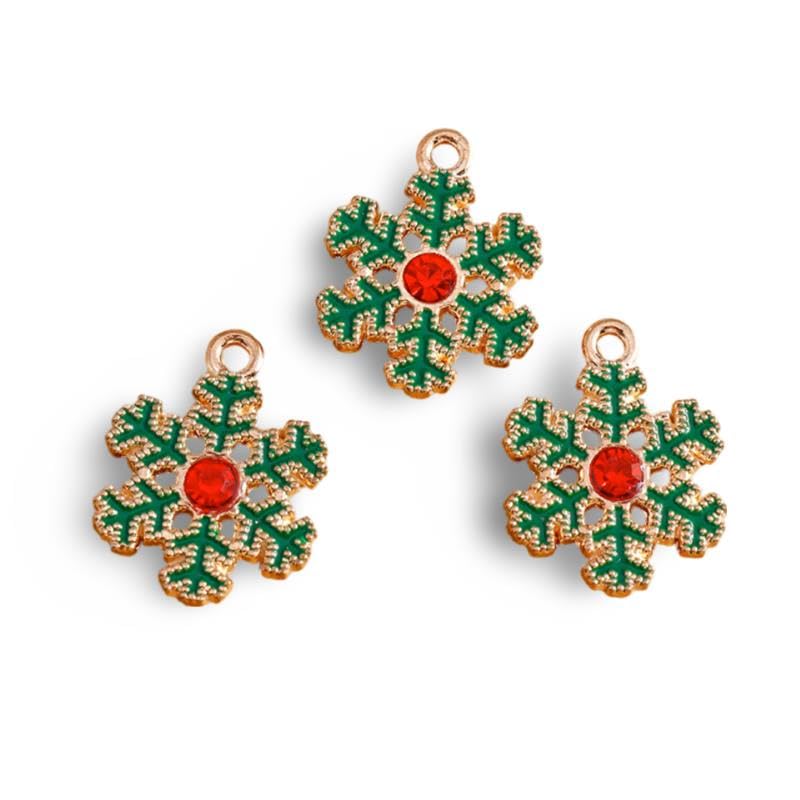 Flocon de neige pour collier et pendentif DIY MOCHAMIK 10pcs