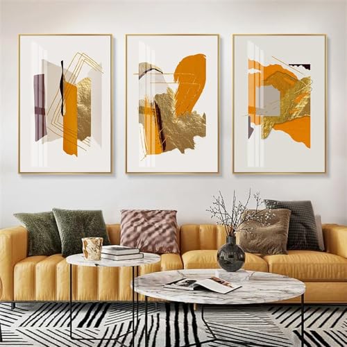 Cuadro moderno abstracto geométrico dorado decoración de pared para cocina y dormitorio