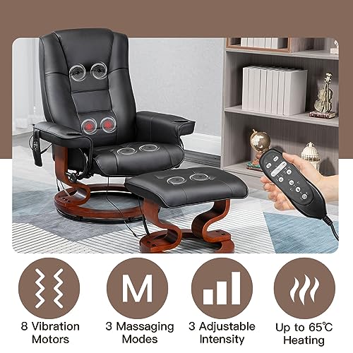 image for AVAWING Recliner Chair with Ottoman Adjustable Swivel Chair with Footr