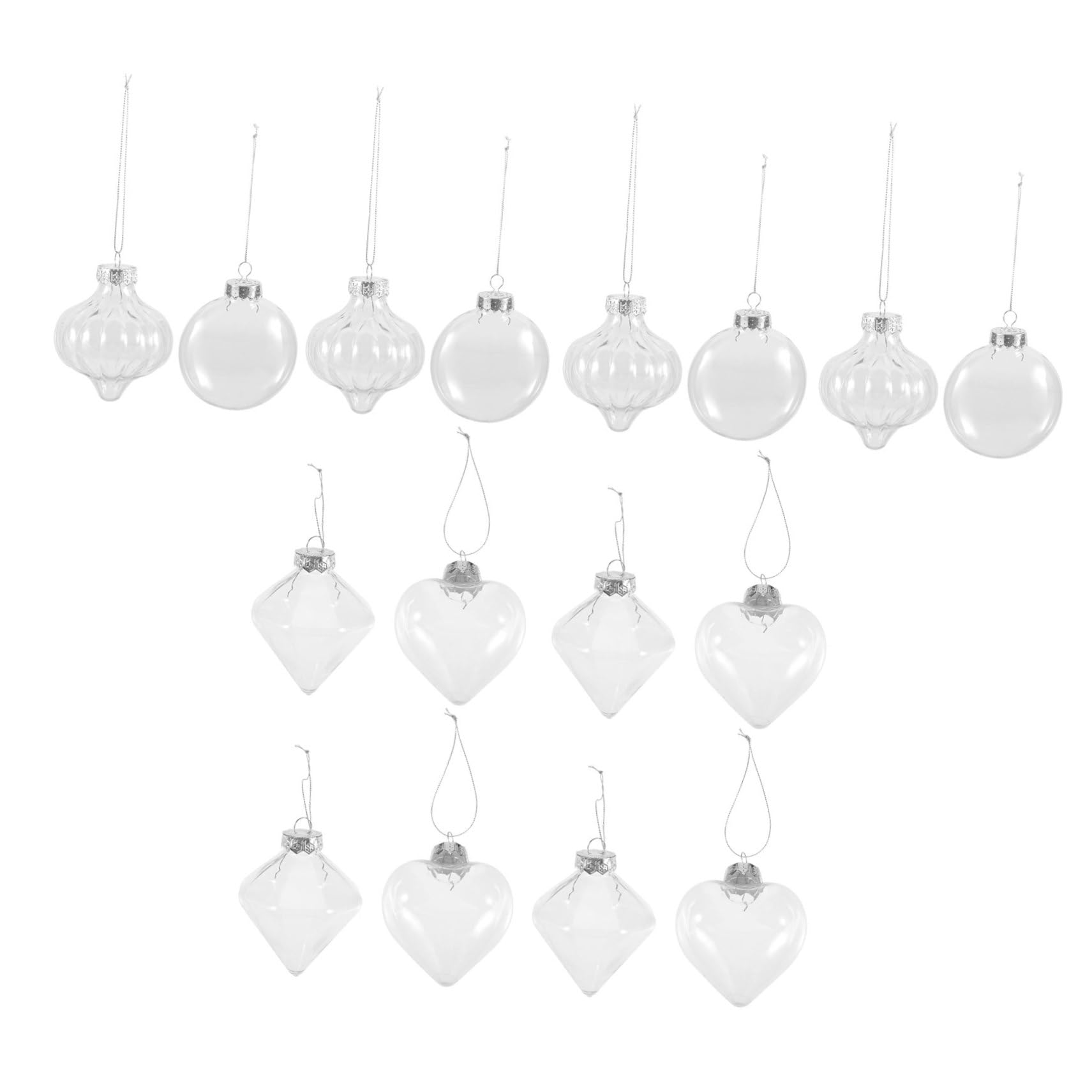 16piezas Transparentes Rellenables para Árbol De Navidad Adornos De Irrompibles y Celebraciones Navideñas