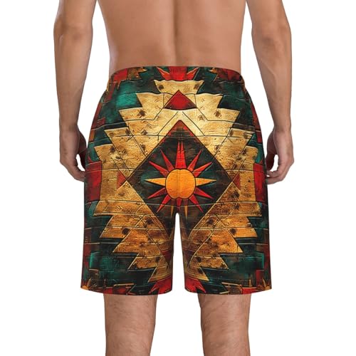 Native American Aztec Tribes Indian Geometric Men's Quick Dry Swim Trunks Surfing Beach Mesh Board Shorts3