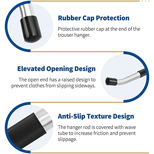 Pants Hangers 20 Pack Open-Ended Stainless Steel Clothes Hangers Jean Hangers For Closet Pants Organizer Space Saving Hangers For Women Men Slacks Blanket Tablecloth Dresses Underwear Scarves Towels #TOP2