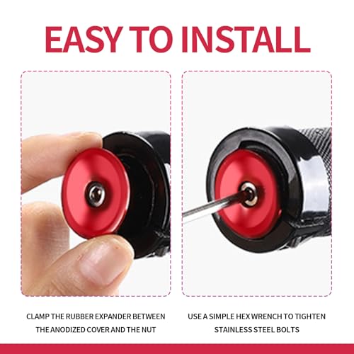 Image of 2 Pack Aluminum Bike Handlebar End Plugs Bike Bar End Grips Expanding Locking Bar End Caps for Drop Bars, Expandable Adjustable Locking End Caps