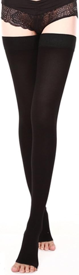 Compression Sock for Men & Women, Thigh High Stockings, Firm Support 20-30 mmHg Gradient Compression with Silicone Band - Treatment Swelling, Varicose Veins, Edema, Boost Recovery.