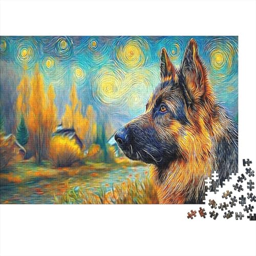 Rompecabezas de Pastor alemán de 1000 piezas para adultos, un desafío ideal de 70 x 50 cm