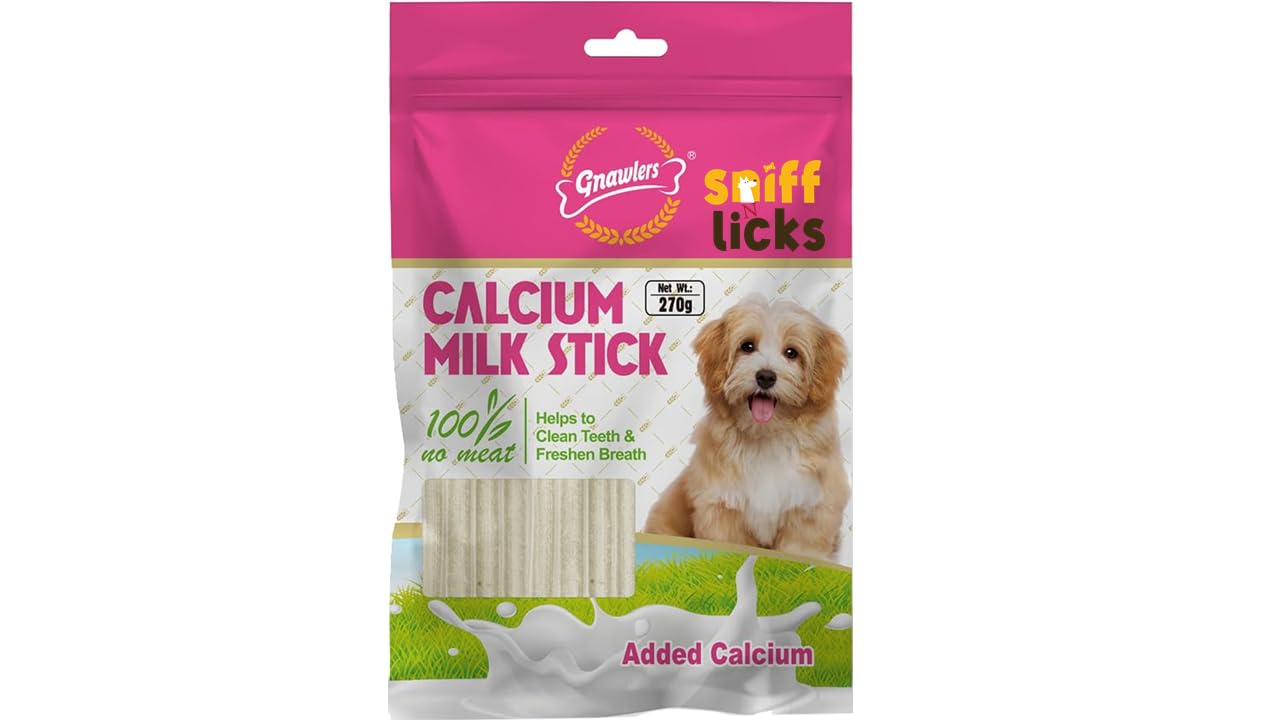 Gnawlers Dogs Calcium Milk Stick Clean Teeth & Freshen Breath | Natural Flavour | Added Calcium (Pack of 3) 270g by Sniff N Licks (B0CTTHVM2J) Amazon Price History, Amazon Price Tracker