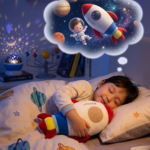 Image of Tickles Rocket Shaped Soft Stuffed Plush Pillow for Kids Birthday Gift Nursery & Bedroom Decor (Size: 38 cm Color: Red)