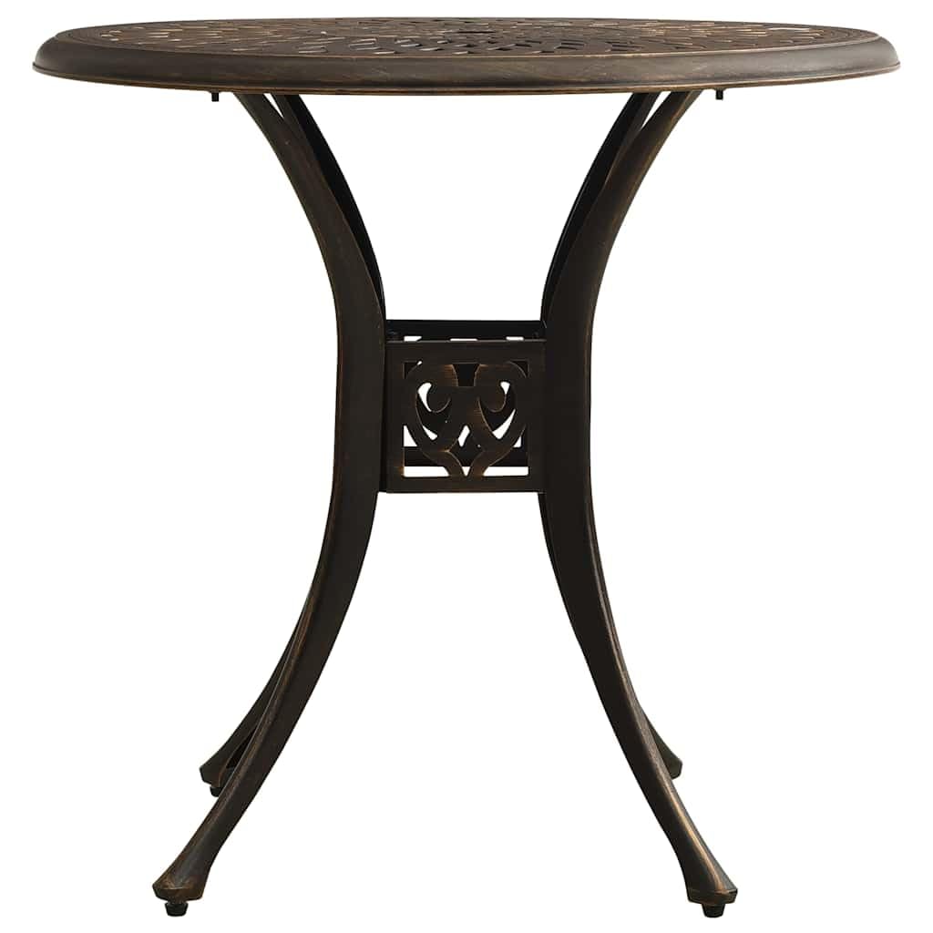 Mesa de Jardín de Aluminio Fundido Bronce 78x78x72 cm con Agujero