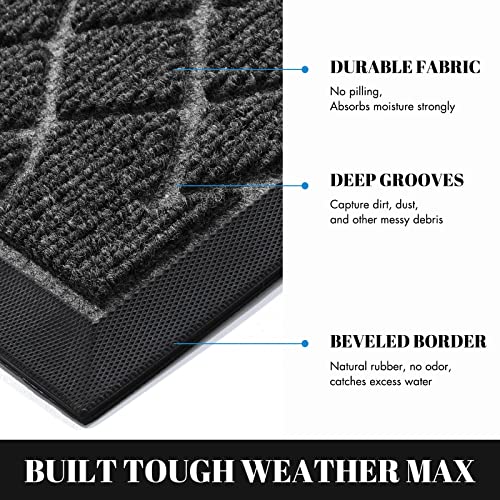 Yimobra Outdoor Door Mat, Heavy Duty Water Absorbent Mud Resistant Easy Clean Entry Outdoor Mats,Non Slip Backing - Image 2