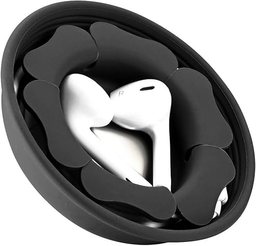 Miniatura 22 de MAIRUI Estuche para auriculares con cable, organizador de cables de auriculares de silicona suave, soporte magnético de almacenamiento sin enredos