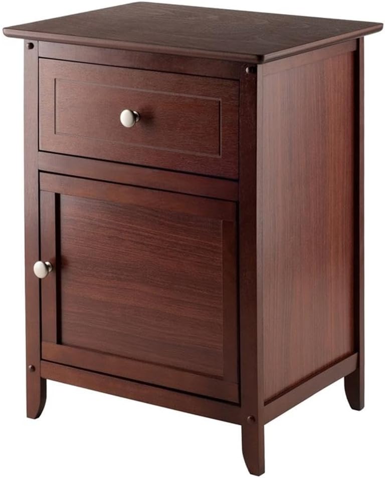 Home Square Set of 2 Nightstand in Antique Walnut