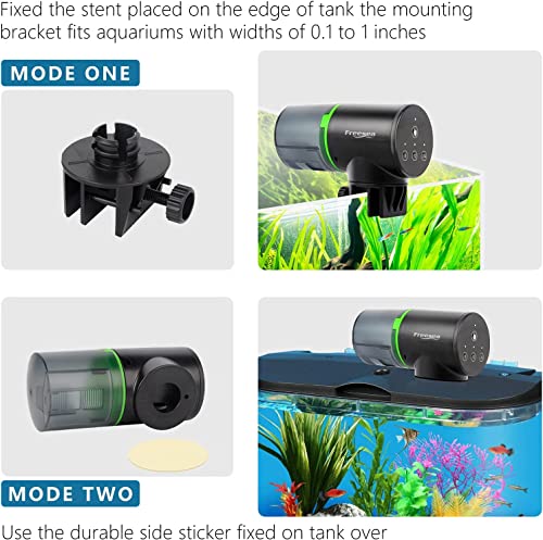 Image of Automatic Aquarium Fish Feeder: Hassle-Free Vacation Feeding with Manual /Auto Modes, Adjustable Portion Dispenser, Moisture-Proof Design, 2 Fixing Options - 0.05 Gal Capacity (Pack of 3)
