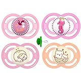 MAM Perfect Day & Perfect Night Schnuller 6-16 Girl // 4er Set // inkl. 4 Sterilisiertrasportboxen