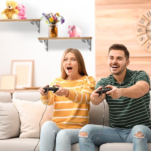 Relaxdays Regalwinkel, 4er Set, Gusseisen, antike Regalträger, Winkel Regalbretter, HxBxT: 24,5 x 4 x 24,5 cm, schwarz