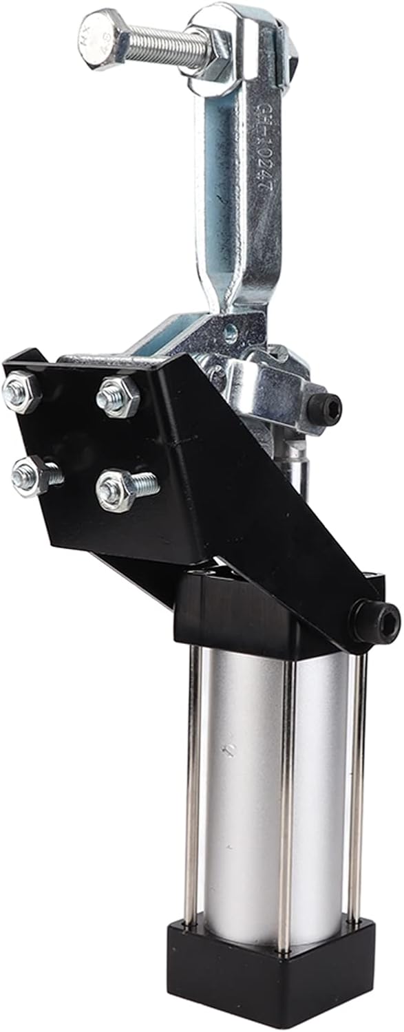 Pneumatic Clamp Carbon Steel High Pressure Cylinder G1/4in Pneumatic Hold Down Clamp for Equipment Installation Mechanical Operation Welding Mold Industries Durable Sturdy
