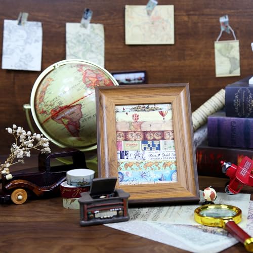 NIKOMIE Conjunto de Fita Washi Vintage, 12 Rolos de Mapa de Navegação de Viagem Mundial, Carimbo, Fi