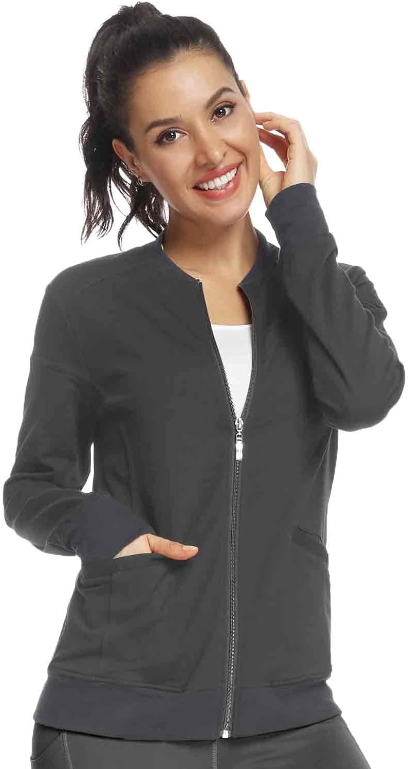 JEYONG Women's Zip Front Warm-Up Jacket