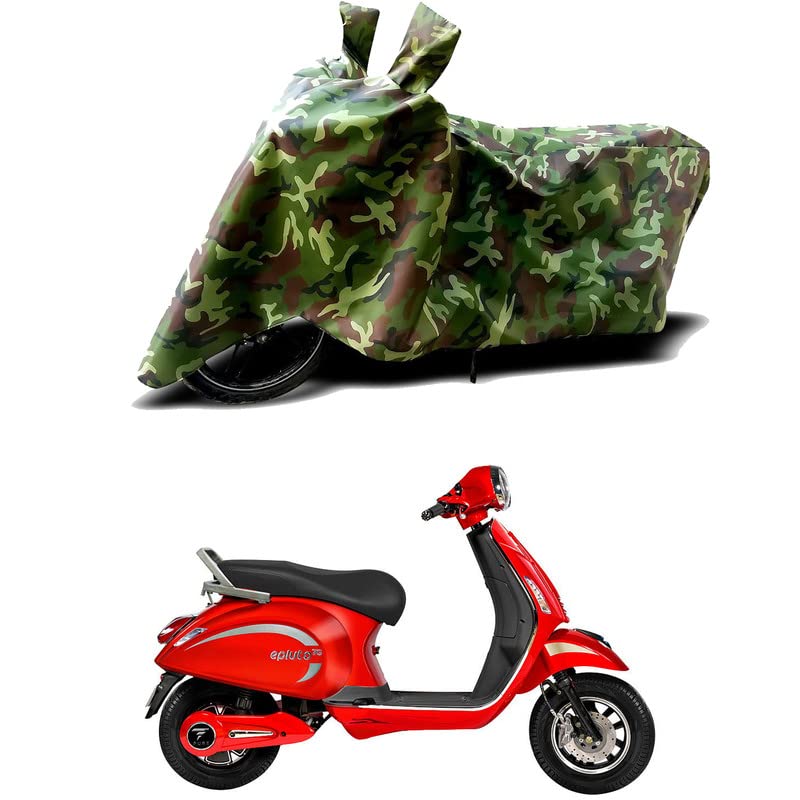 Image of 100% Water Resistant Full Bike Scooty Two Wheeler Body Cover Compatible for Pure EV Epluto /UV-Rays /Heat Protection /Birds Dropping /Scratchproof /Dust Proof /Waterproof /All Varients[Green MJ]