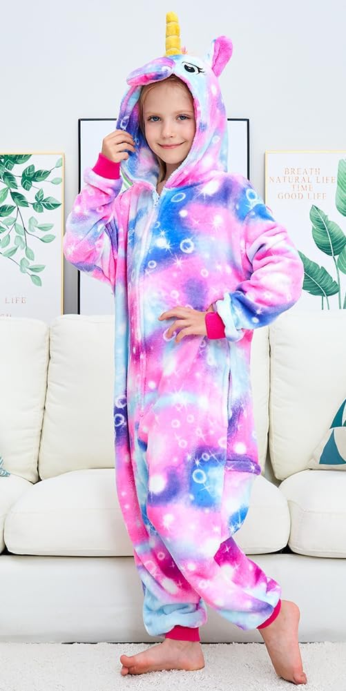 Kids Unicorn Animal onesie Pajamas Halloween Cosplay Costume Sleepwear - Image 5