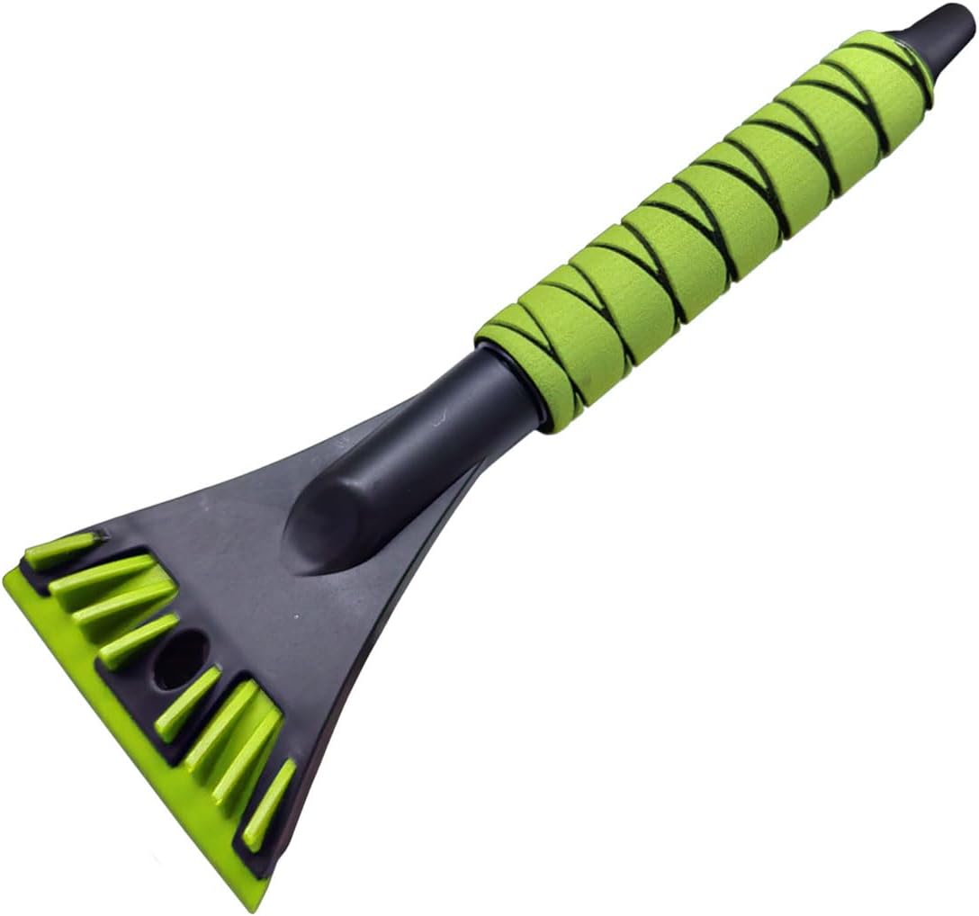 Ice Scraper for Car Windshield, No Scratch Car Window Frost Scraper with Foam Handle, Snow Removal Tool Accessories for Car, SUV, Truck (Green)
