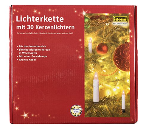 Preisvergleich Produktbild Idena 8582169 - Kerzenlichterkette, 30er, für innen, warm weiß