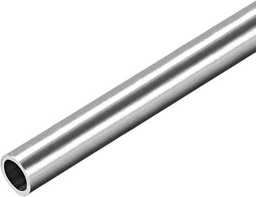 uxcell Tubo redondo de acero inoxidable 304 de 0.354in de diámetro exterior, 0.039in de grosor, 9.843in de longitud, tubo recto sin costuras