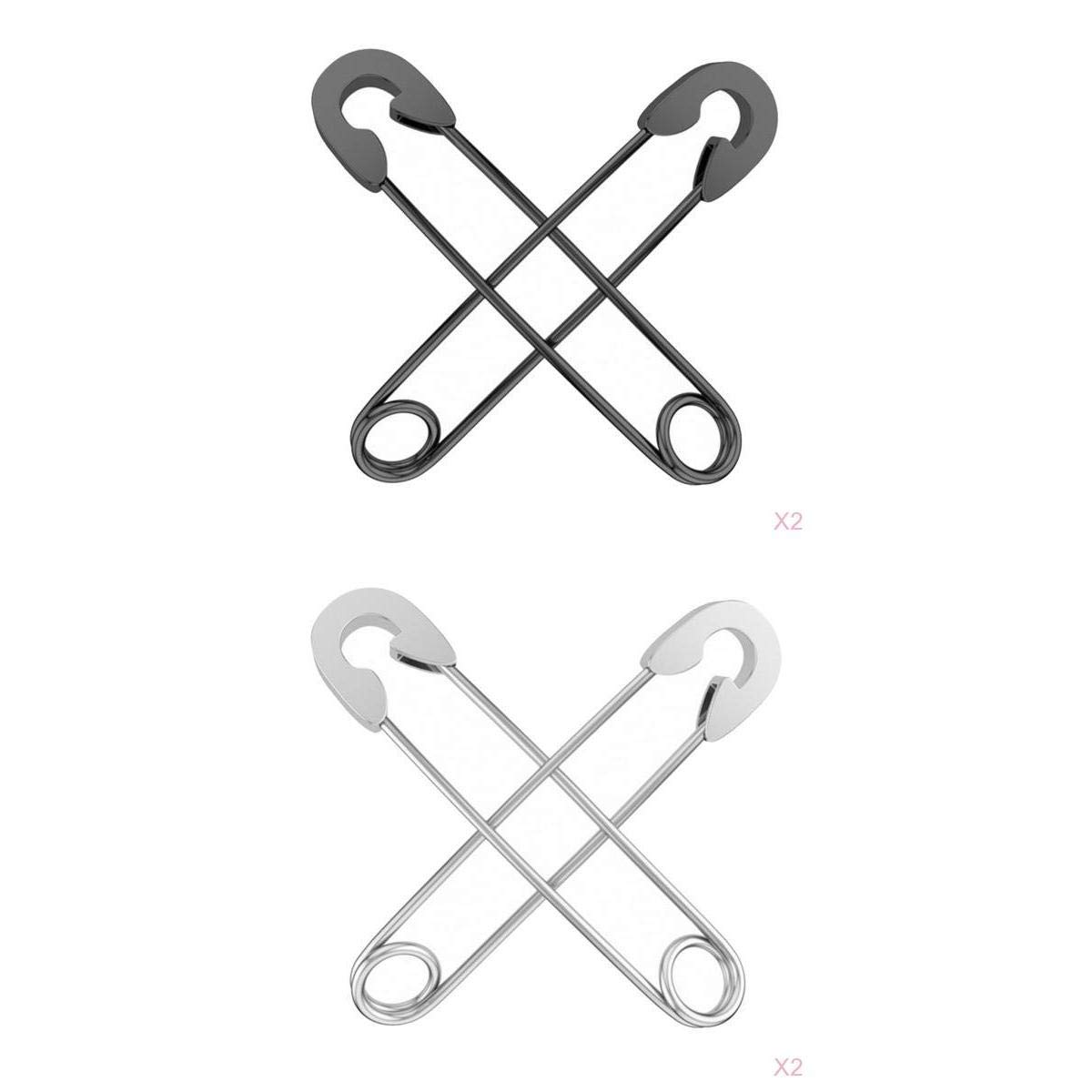 rockible 2 Paires de Boucles d'oreilles en épingle à Nourrice Rétro en Acier Inoxydable