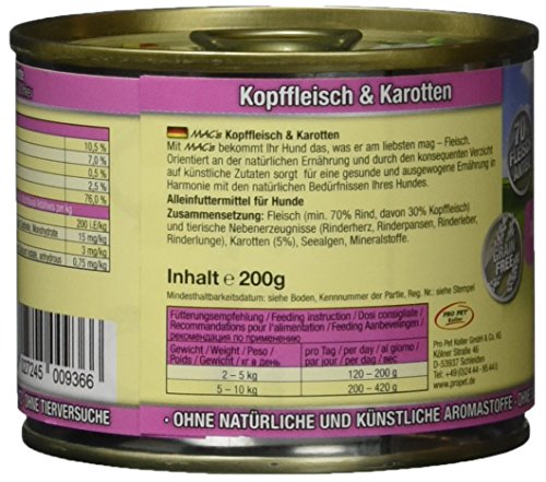 Mac'S Kopffleisch & Karotten, 6Er Pack (6 X 200 G) , G (6Er Pack)