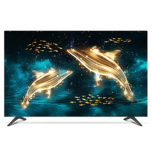 Generico Custodia Protettiva TV Impermeabile 19 "- 80" 22 pollice da pollici 75 cover decorativo per schermo TV PC oro impermeabile verde scuro(55")