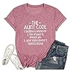 FCHICH-The-Aunt-Code-Shirts-Women-Funny-Letter-Sayings-Print-Auntie-T-Shirt-Bless-Aunt-Tops-Tees-Casual-Short-Sleeve-Tshirts FCHICH The Aunt Code Shirts Women Funny Letter Sayings Print Auntie T Shirt Bless Aunt Tops Tees Casual Short Sleeve Tshirts (Pink, M)