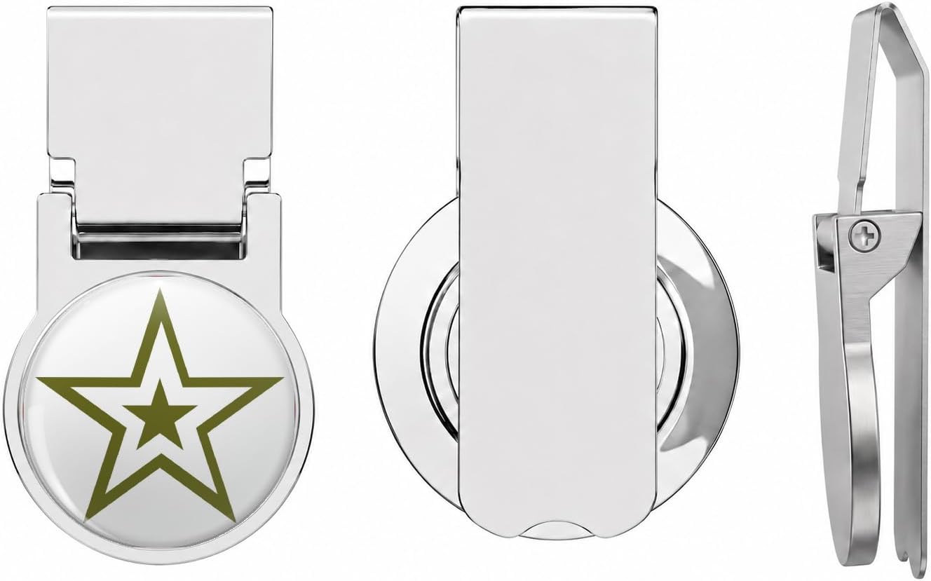 Green star Premium Stainless Steel Money Clip for Men - Slim Front Pocket Wallet