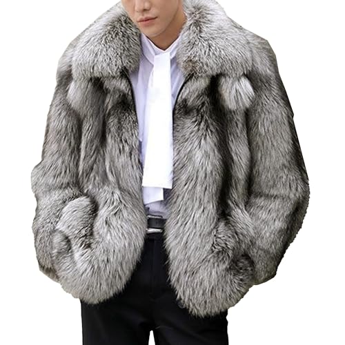 Faux Fur Fox Fur Sleeve Men's Faux Fox Fur Short Coat Classic Fur