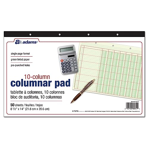 CARDINAL BRANDS INC. - Columnar Analysis Pad, 10 Column, 8 1/2 X 11, Single Page Format, 50 Sheets/pad ( ABFACP148510 ) ( ACP148510 )