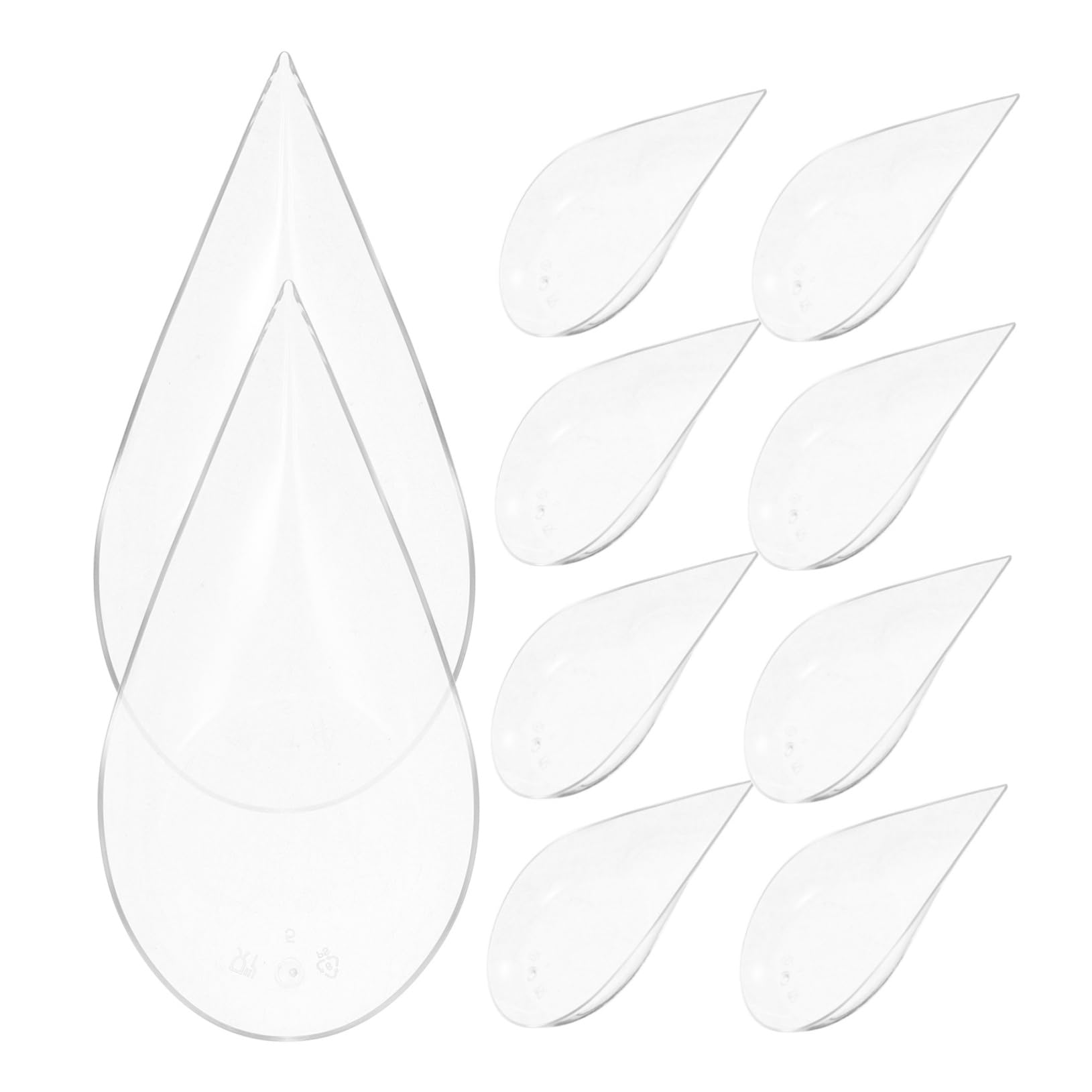 Unomor 100pcs Decorative Food Tray Transparent Party Supplies Small Appetizer Plates Plastic Plate