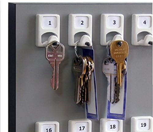 Key Holder #100PGS 100 Numbered Hooks with 100 Tags & Rings for Car Rentals & Large Warehouses, Gray Melamine, Made in USA image 5
