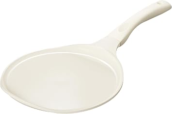 Redchef Crepe Pan Nonstick, 10 Inch Ceramic Flat Skillet Pan for Roti Dosa Tawa Comal Para Tortillas Pancake Pan for Stove Top, Induction Compatible, PFAS/PFOA/PTFE FreeBeige White