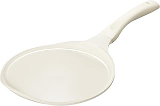 Redchef Crepe Pan Nonstick, 10 Inch Ceramic Flat Skillet Pan for Roti Dosa Tawa Comal Para Tortillas Pancake Pan for Stove Top, Induction Compatible, PFAS/PFOA/PTFE Free(Beige White)