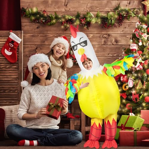 Costume de poulet gonflable en polyester résistant avec ventilation intégrée - 2