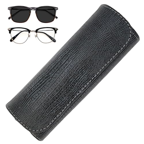 Image of Orsus Reading Glasses Hard Case, Premium PU Leather Horizontal Eyeglass Holder with Magnetic Closure for Women and Men
