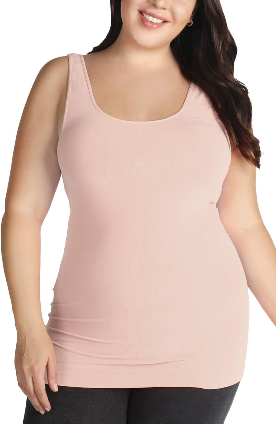 NIKIBIKI Women Seamless Premium Classic Tank Top, Made in U.S.A, Plus Size