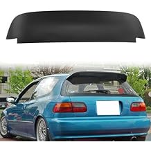 Rear Window Roof Spoiler, Compatible with 1992-1995 Honda Civic 3 Door Hatchback, IKON Style Matte Black ABS Rear Windshield Roofline Window Visor, 1 PC