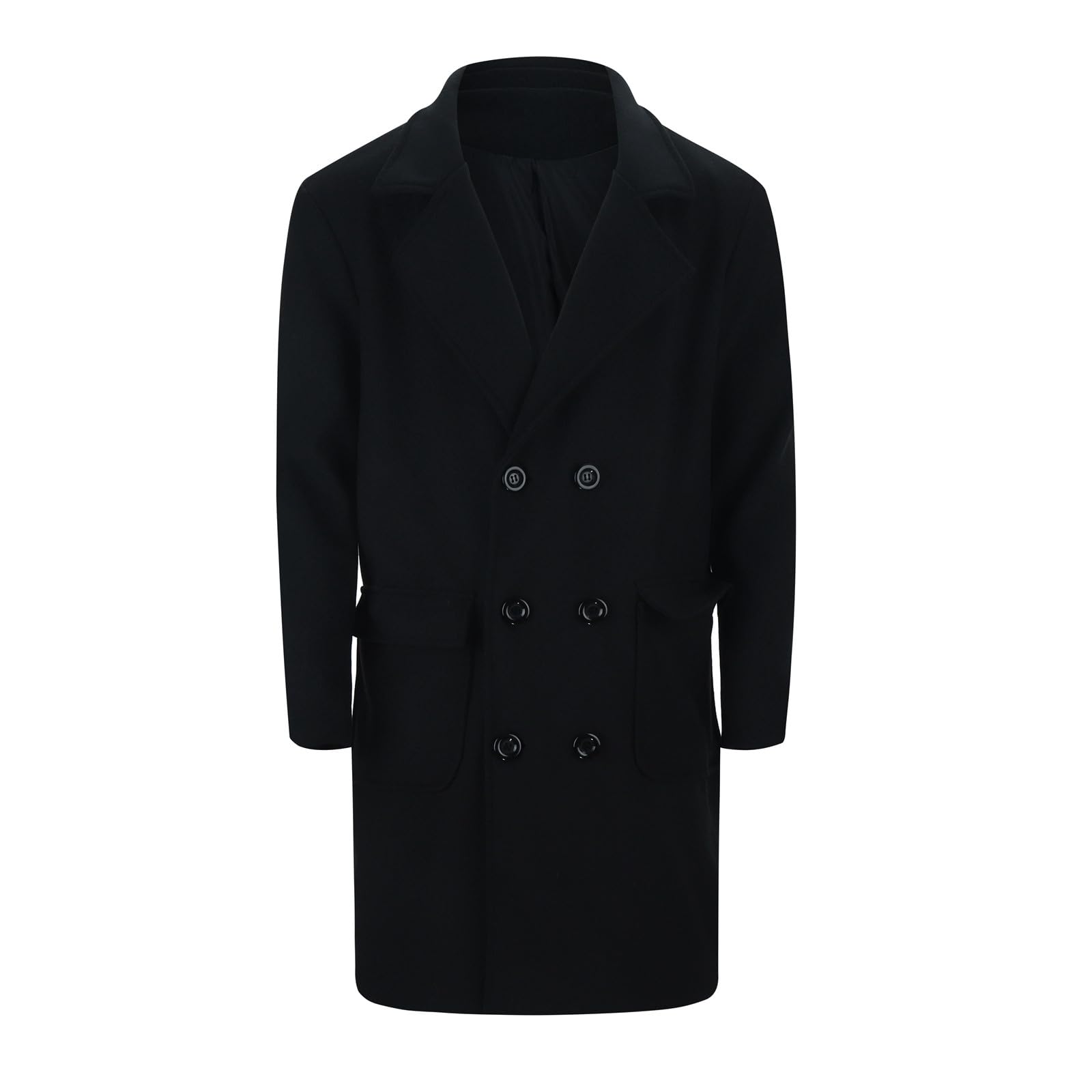 Generisch Winterjacke Herren Warm Dufflecoat, Modischer Herren Trenchcoat mit Gürtel Reverskragen für stilvolle Eleganz bei jedem Wetter
