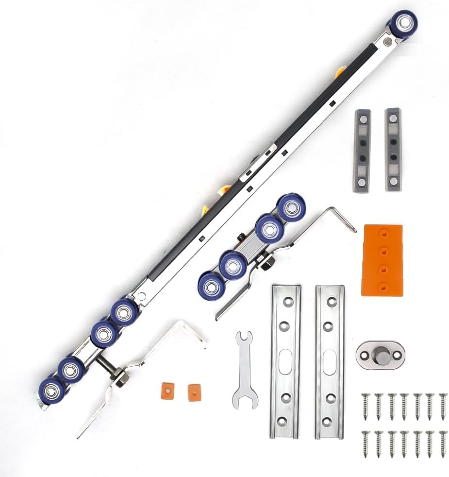 Volo 8 Wheels Door Track roller for C Channel, Hanging Wheel Sliding Door Roller Set (Soft Close)