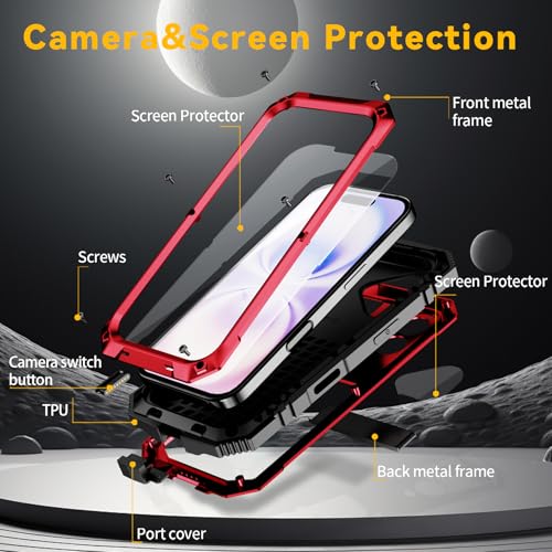 Coque iPhone 17 Air antichoc robuste étanche aux éclaboussures rouge intense - 5