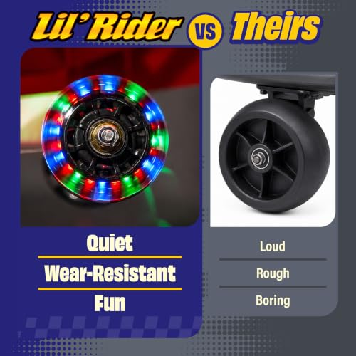 Wiggle Car for Kids - Swing Car Ride on Toy for Ages 3 and Up - Toddler Ride on Toys with LED Flashing Rear Wheels, No Batteries, Gears, or Pedals Just Twist, Wiggle, and Go by Lil’ Rider (Red) by Lil' Rider - Used condition - Image 3