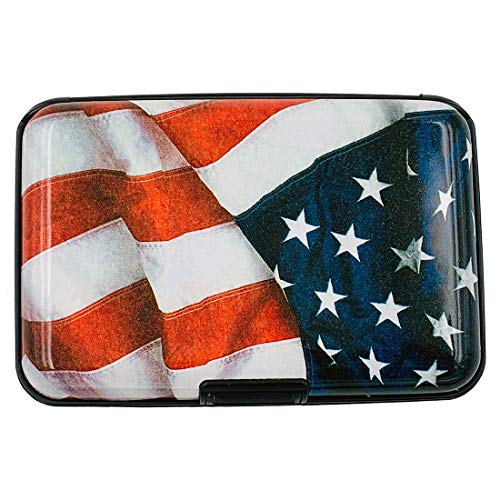BFL RFID Credit Card Holder for Women or Men, Theft Proof Credit Card Holder, Slim Design Fits in Pocket (Flag)
