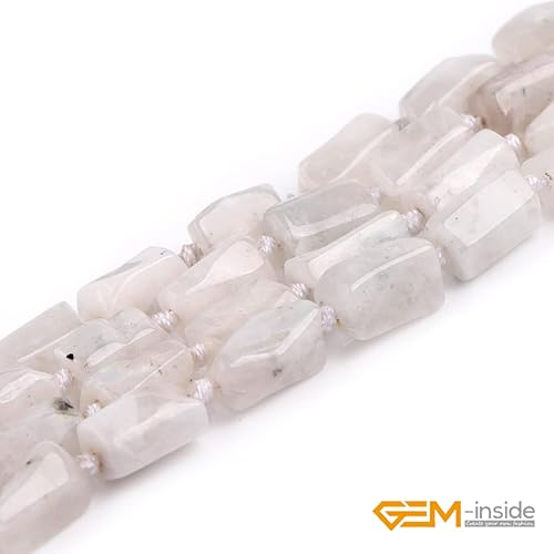 Miniatura 3 de GEM-Inside - 31 cuentas de chakra de columna de tubo de forma libre facetadas de tono azul natural de 15 pulgadas para hacer joyas, hebra completa